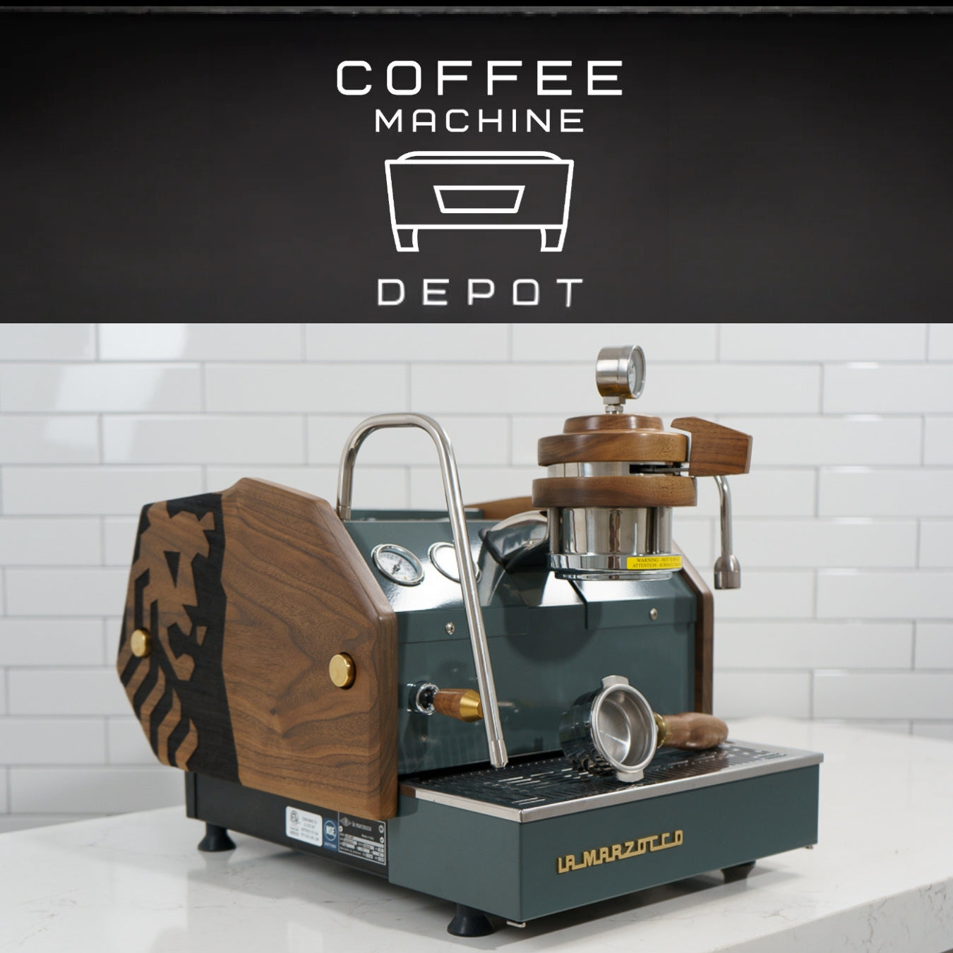 La Marzocco GS3 1 Group MP Espresso Machine- Custom Charcoal with Oak