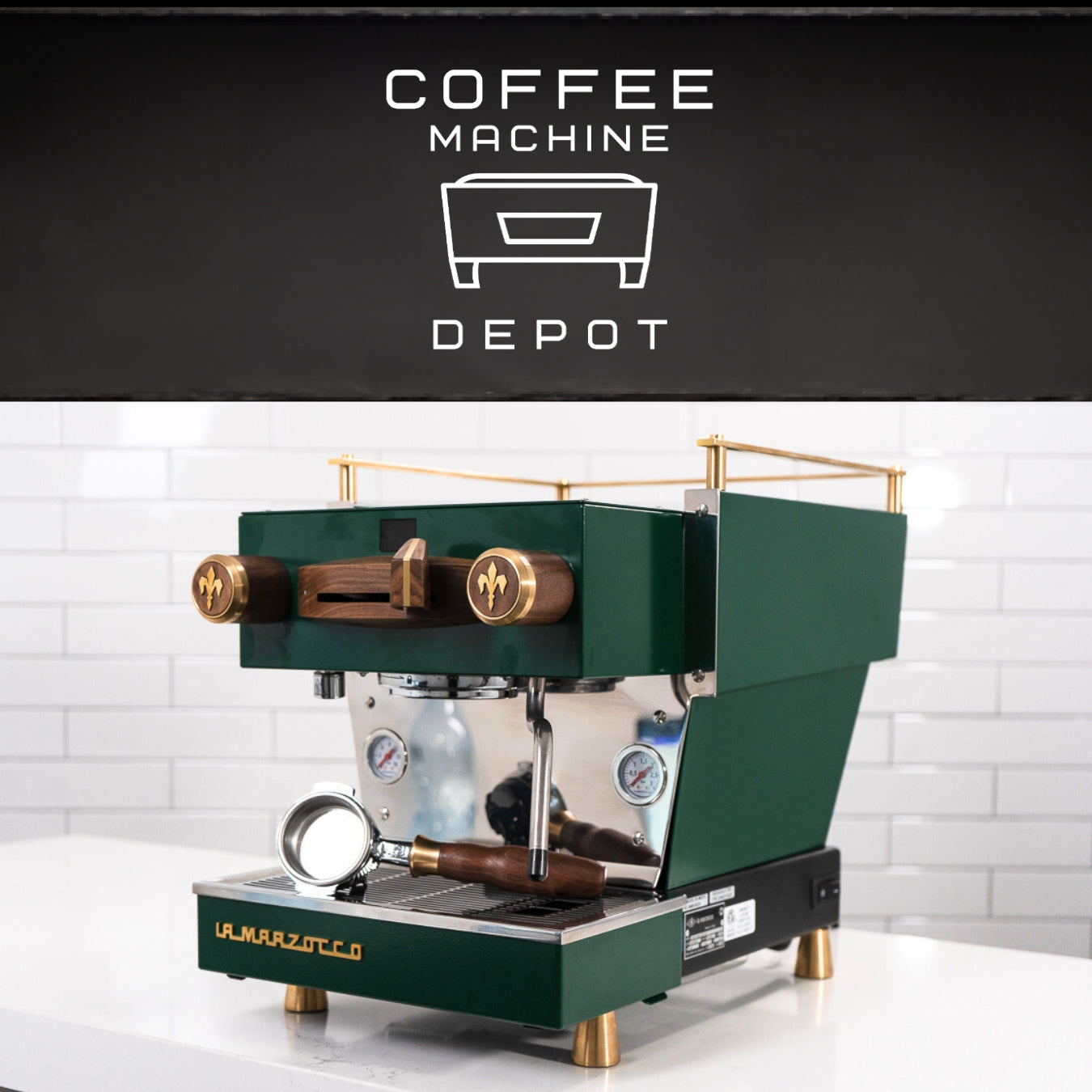La Marzocco - Linea Mini R- Custom Vintage Green with Dark Wood & Brass Home Espresso Machine