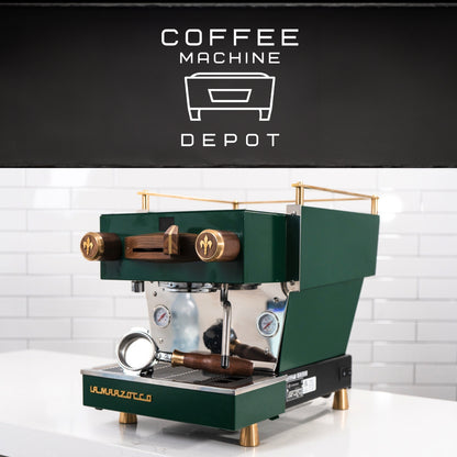 La Marzocco - Linea Mini R- Custom Hunter Green with Dark Wood & Brass Home Espresso Machine