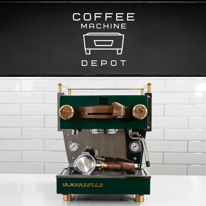La Marzocco - Linea Mini R- Custom Hunter Green with Dark Wood & Brass Home Espresso Machine