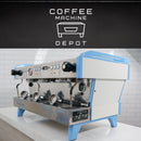 La Marzocco Linea PB Commercial Espresso Machine - Custom White with Sky Blue