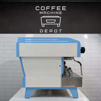 La Marzocco Linea PB Commercial Espresso Machine - Custom White with Sky Blue