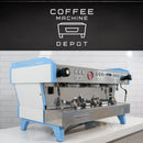 La Marzocco Linea PB Commercial Espresso Machine - Custom White with Sky Blue