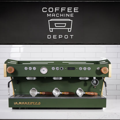 La Marzocco - Linea PB 3 Group Commercial Espresso Machine - Custom "Military" Green With wood