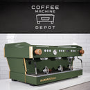 La Marzocco - Linea PB 3 Group Commercial Espresso Machine - Custom "Military" Green With wood