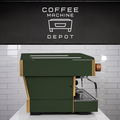 La Marzocco - Linea PB 3 Group Commercial Espresso Machine - Custom "Military" Green With wood