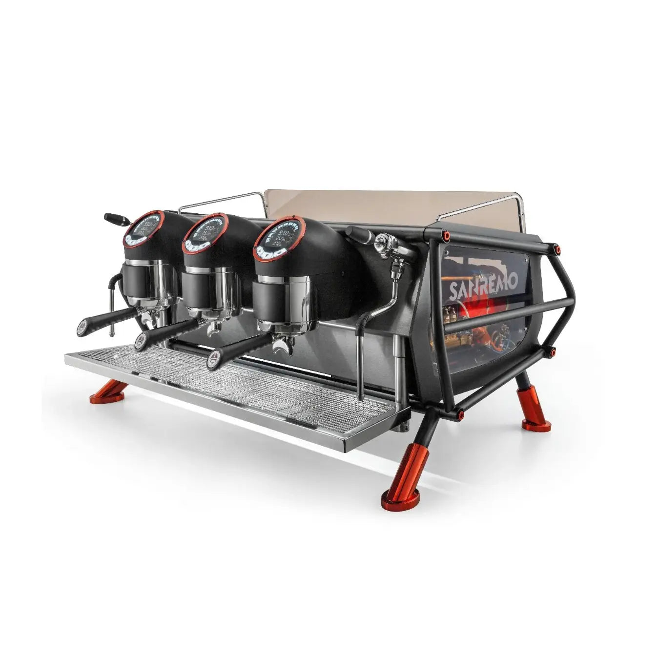 Sanremo Cafe Racer Naked (Red/Black) 3 Group Commercial Espresso Machine
