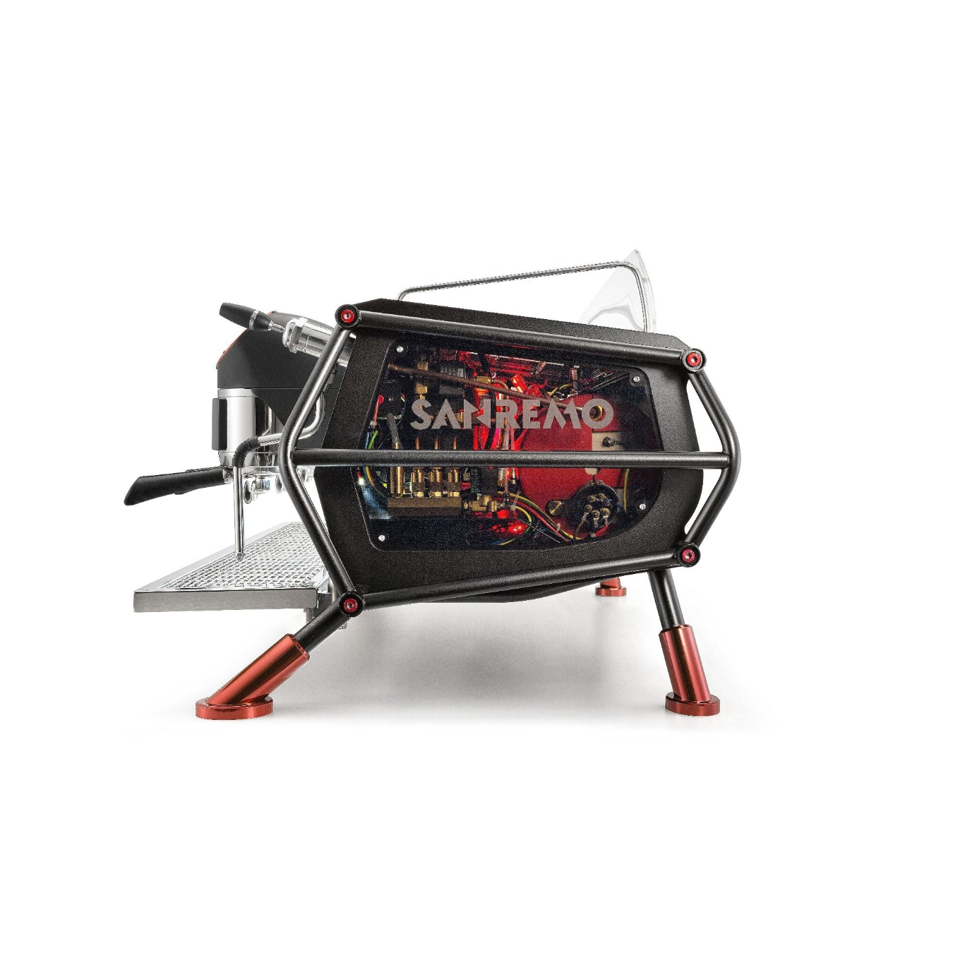 Sanremo Cafe Racer Naked (Red/Black) 3 Group Espresso Machine