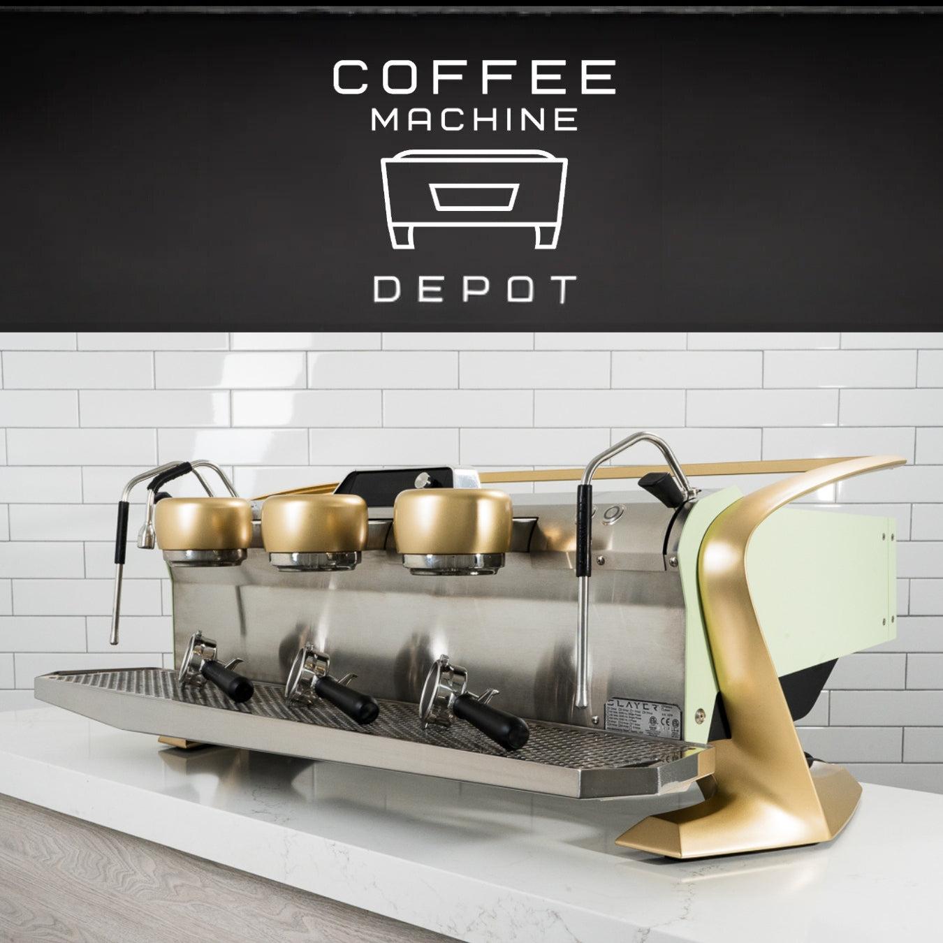 Slayer Steam EP 3 Group Commercial Espresso Machine- Custom Mint & Gold