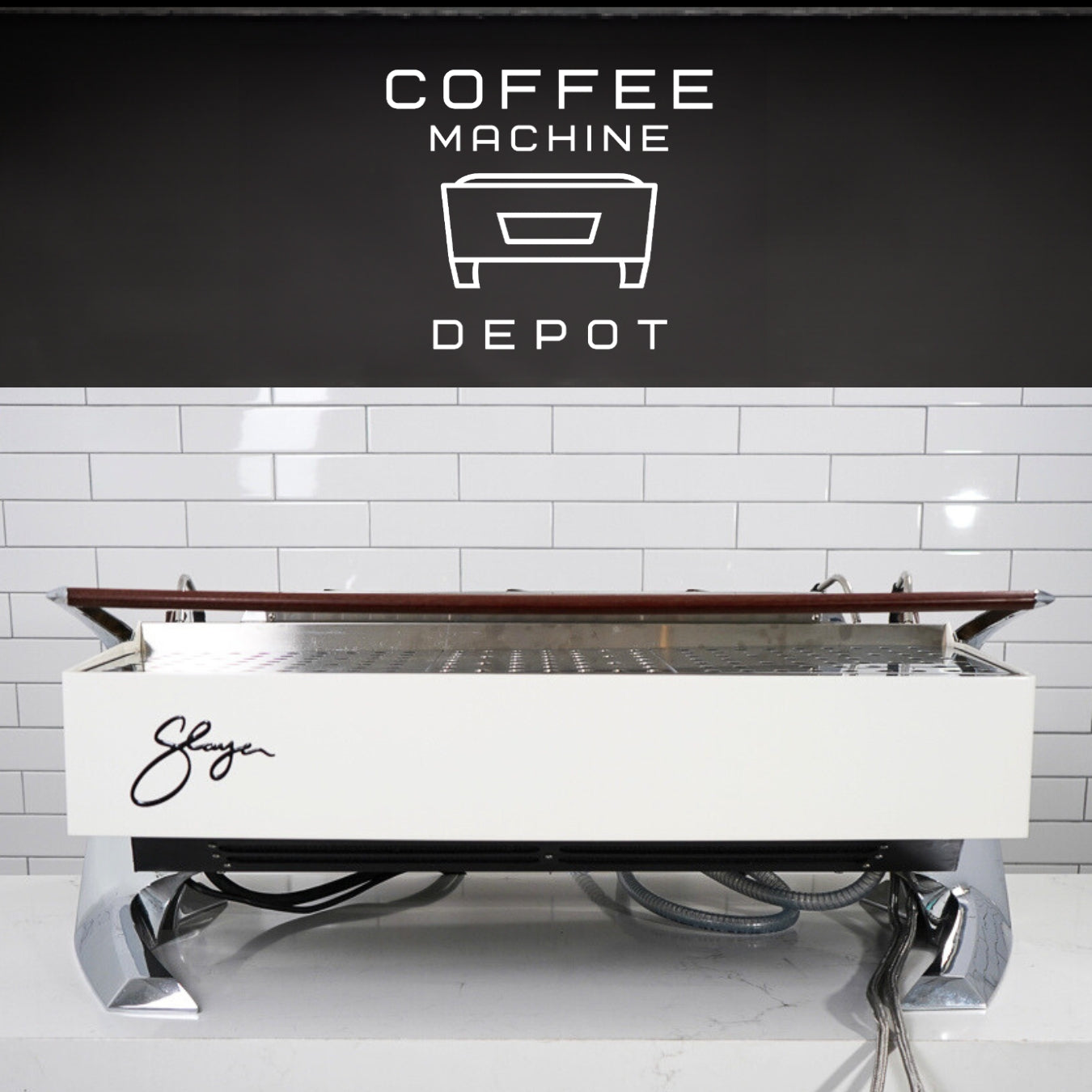 Slayer - Steam LP 3 Group Espresso Machine - Custom White with Wood