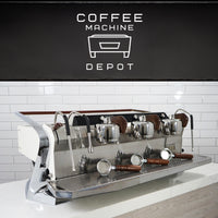 Slayer - Steam LP 3 Group Espresso Machine - Custom White with Wood
