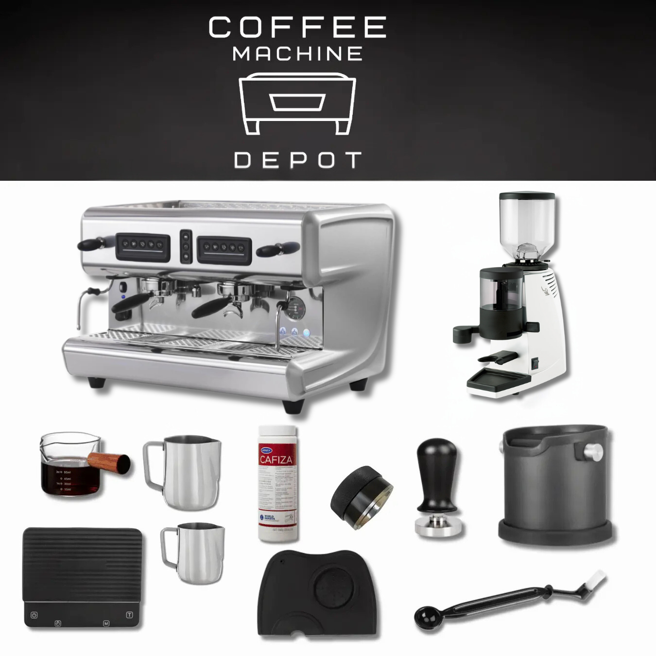 La San Marco 20/20 Classic 2 Group Espresso Machine Combo Package with