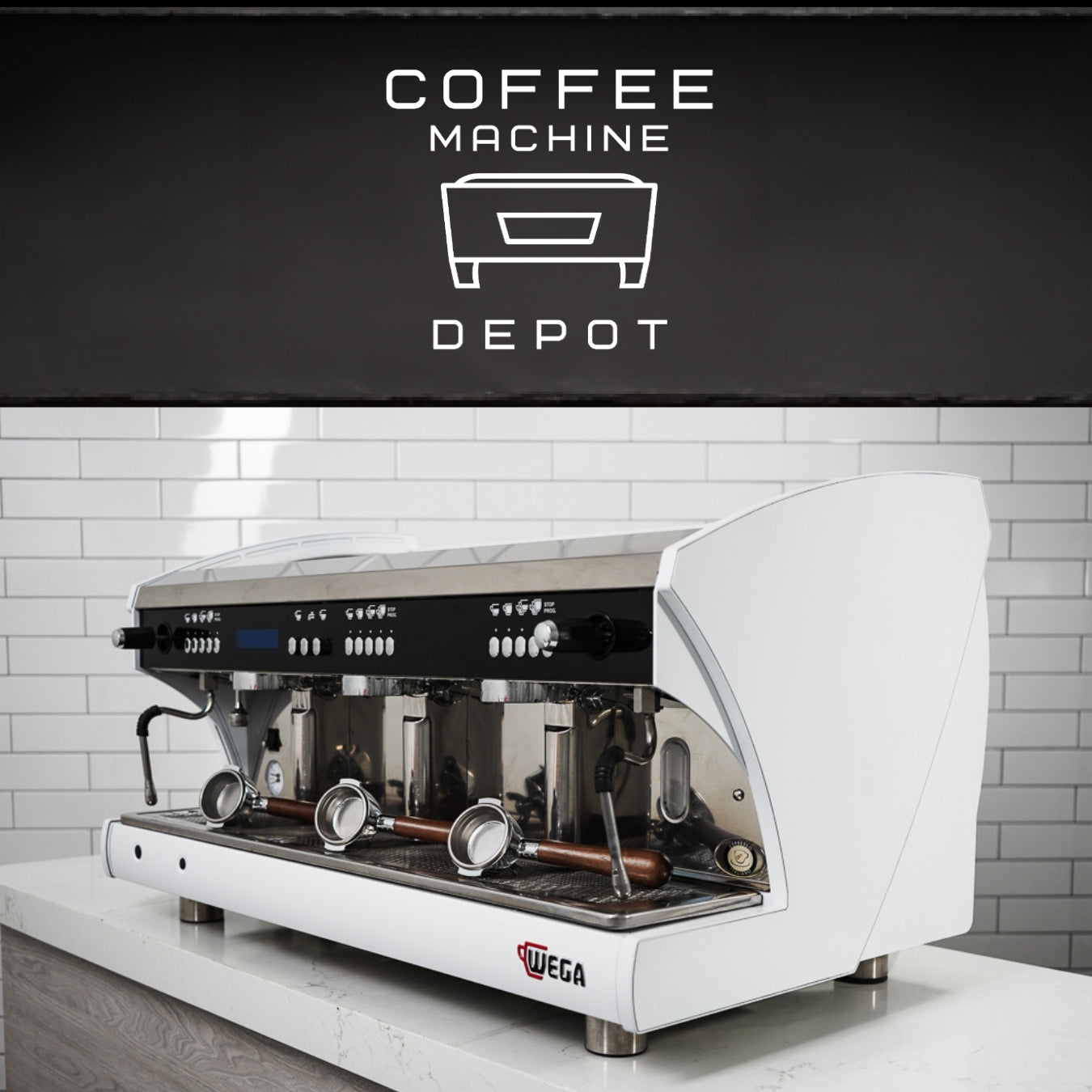 Wega Polaris - XTRA EVD 3 Group Commercial Espresso Machine (High Cup)- Custom White