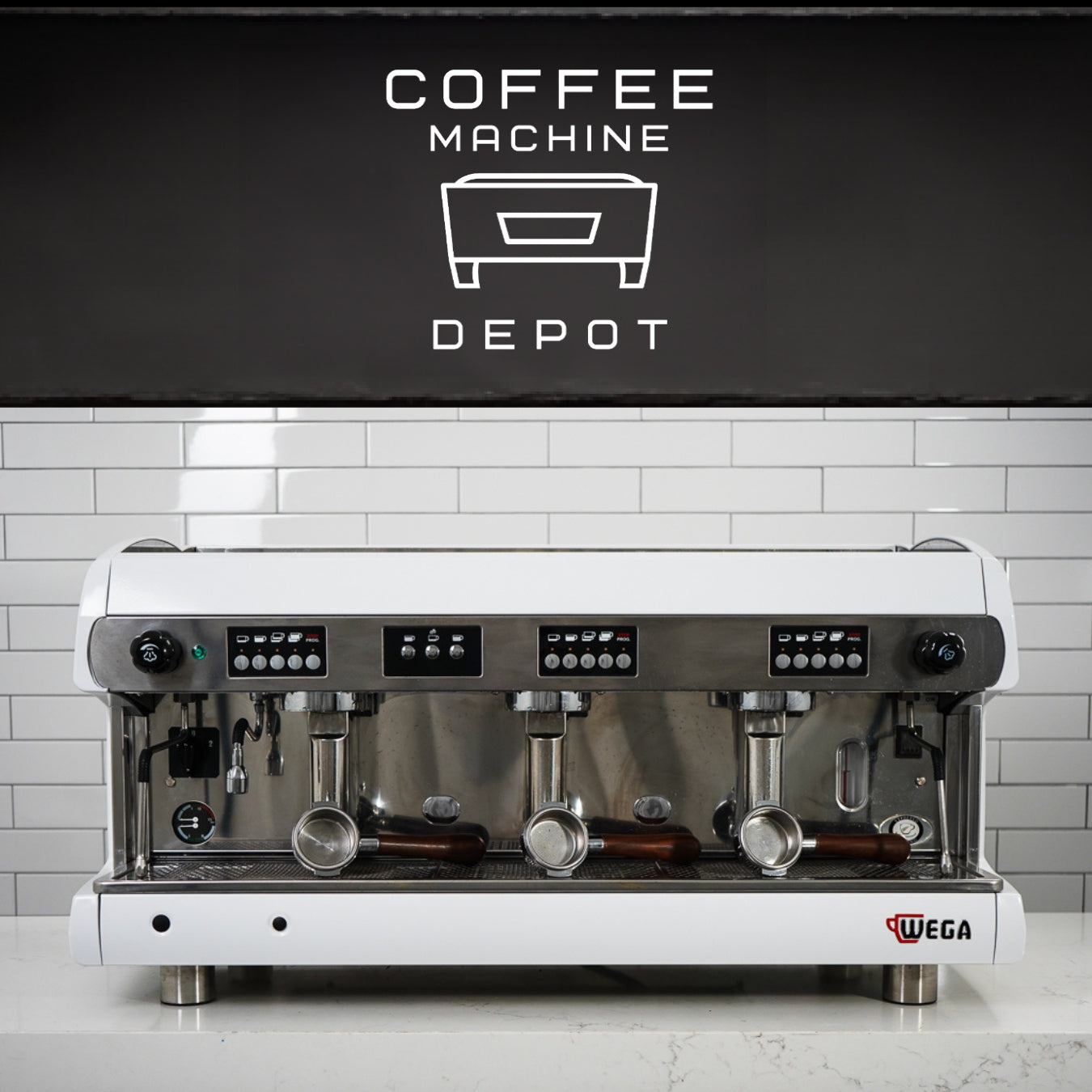 Wega - Polaris 3 Group - Custom Black with Wood Portafilters