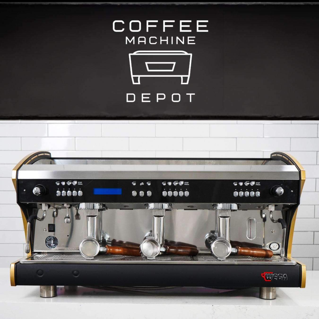 Wega - Polaris EVD Xtra - 3 Group Commercial Espresso Machine - Custom Black & Gold
