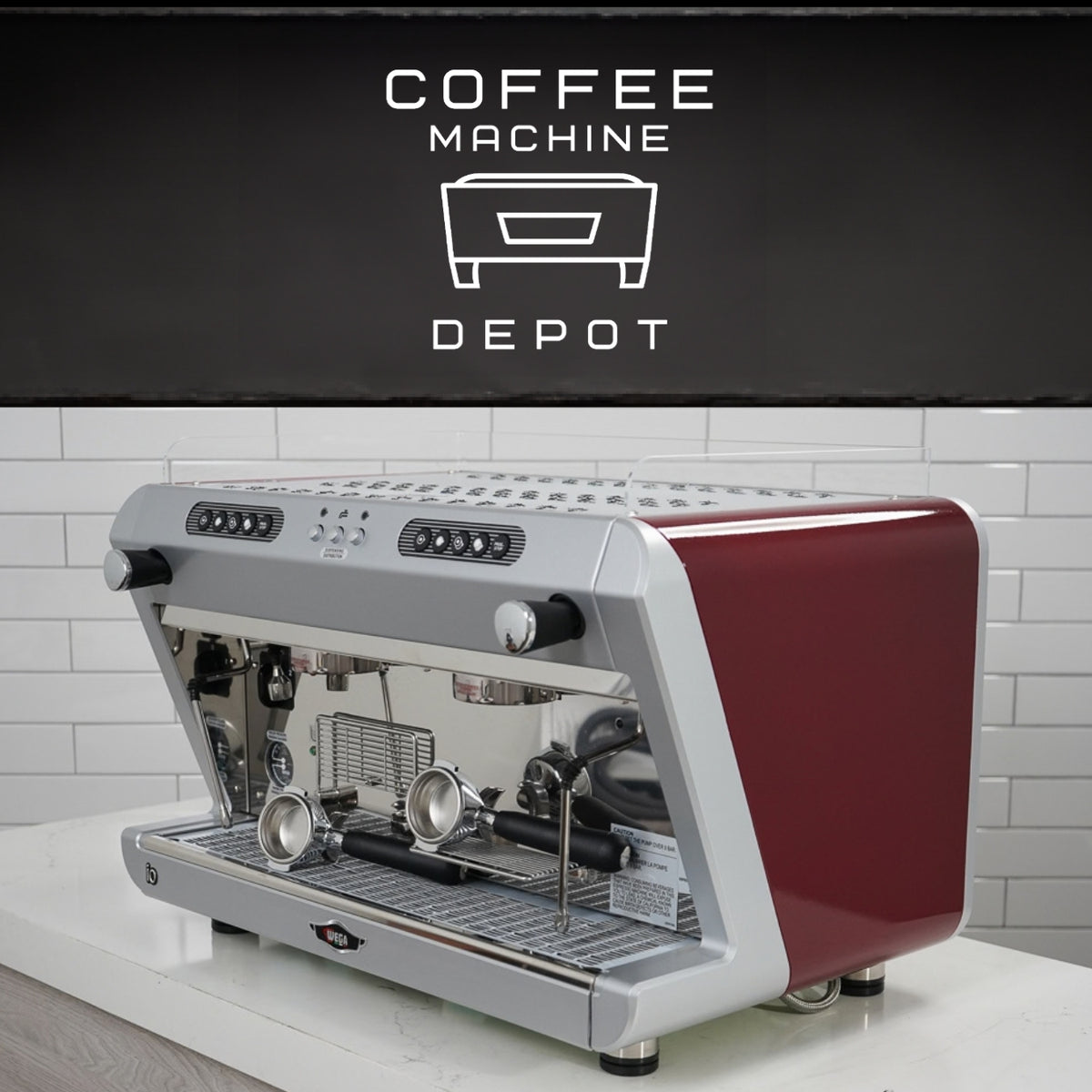 Wega IO EVD 2 Group Commercial Espresso Machine - Custom Ruby Red