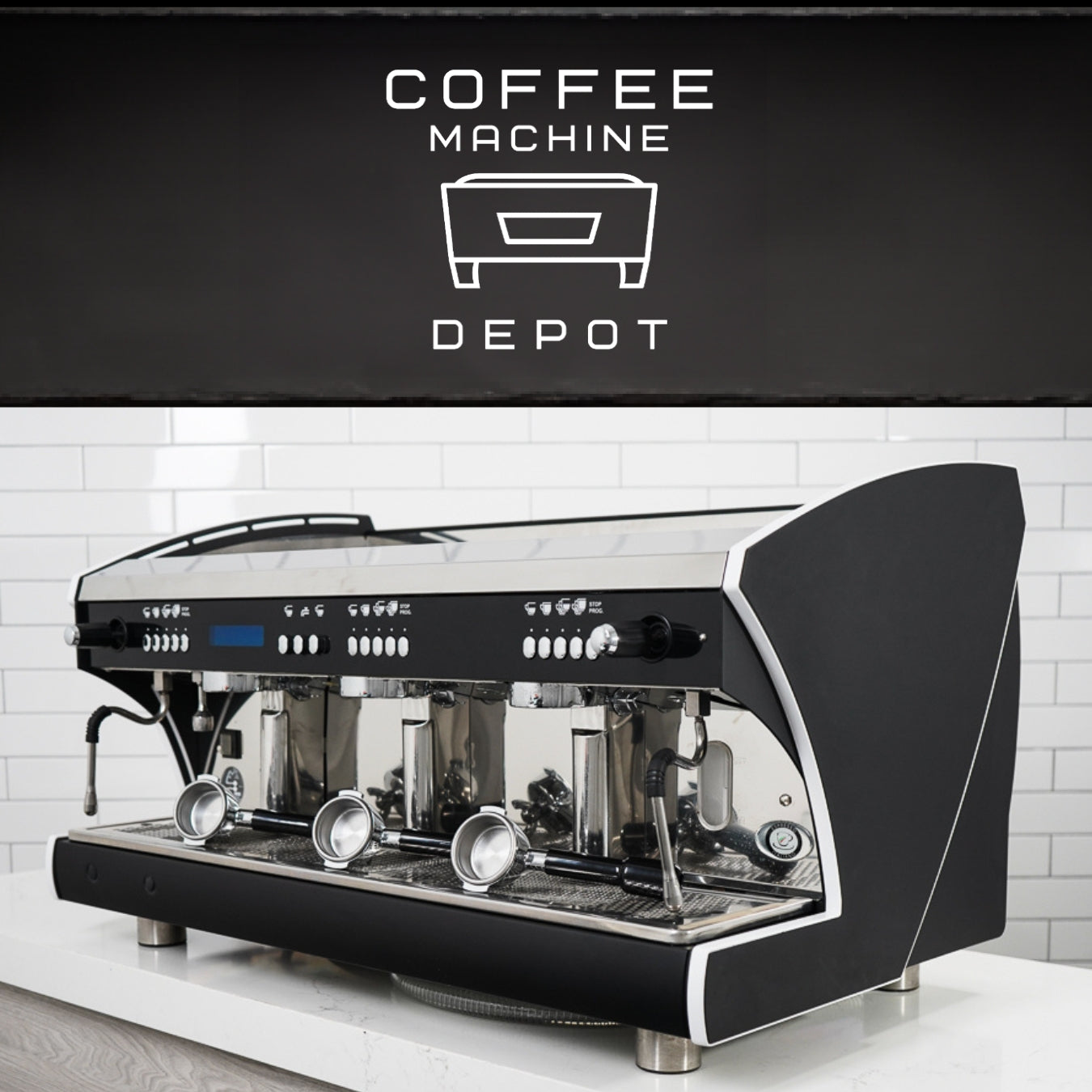 Wega Polaris - XTRA EVD 3 Group Commercial Espresso Machine (High Cup)- Custom Black and White