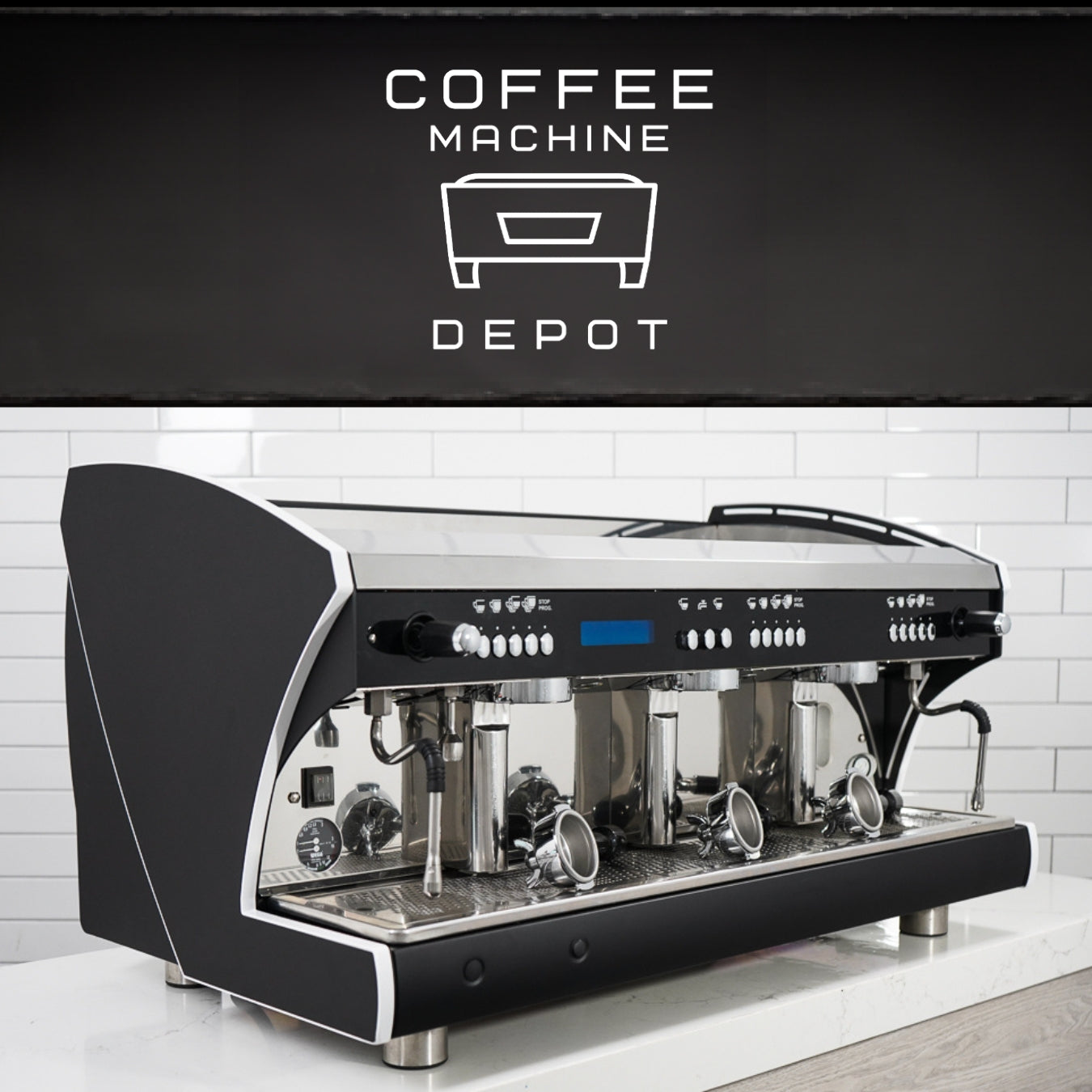 Wega Polaris - XTRA EVD 3 Group Commercial Espresso Machine (High Cup)- Custom Black and White
