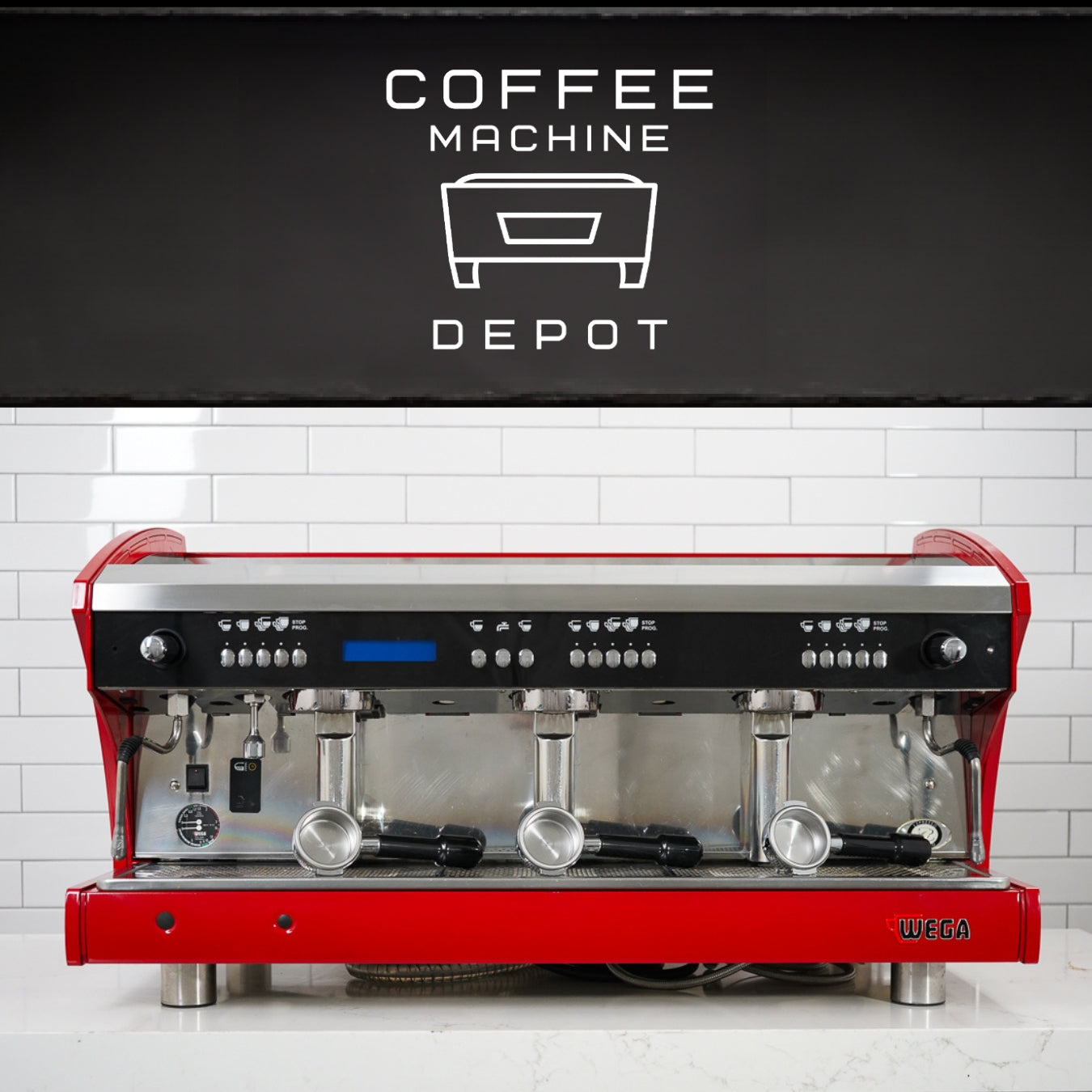 Wega Polaris - XTRA EVD 3 Group Commercial Espresso Machine (High Cup)- Custom Red
