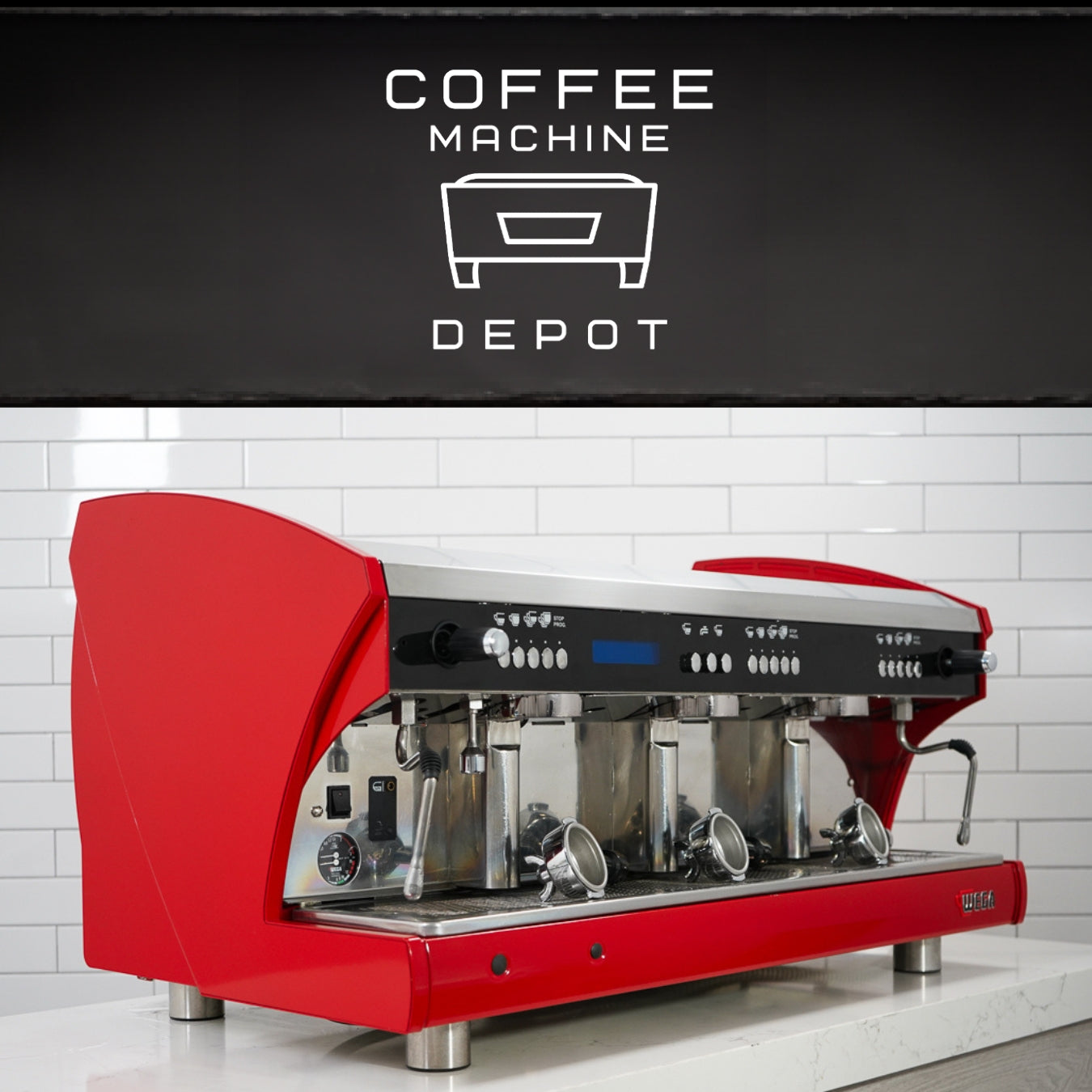 Wega Polaris - XTRA EVD 3 Group Commercial Espresso Machine (High Cup)- Custom Red
