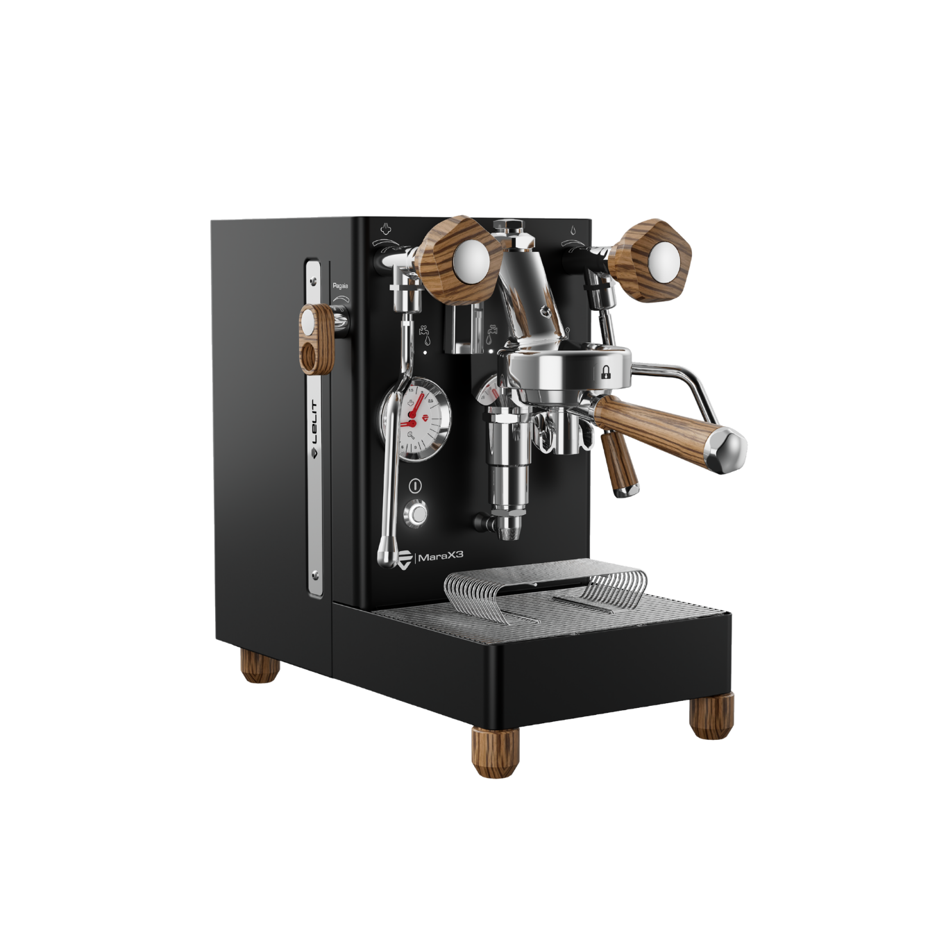 Lelit MaraX3 1 Group Home Espresso Machine (Black/Wood)