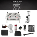 Astoria AB200 Compact 2 Group with Fiorenzato F64 E Bundle Package - White