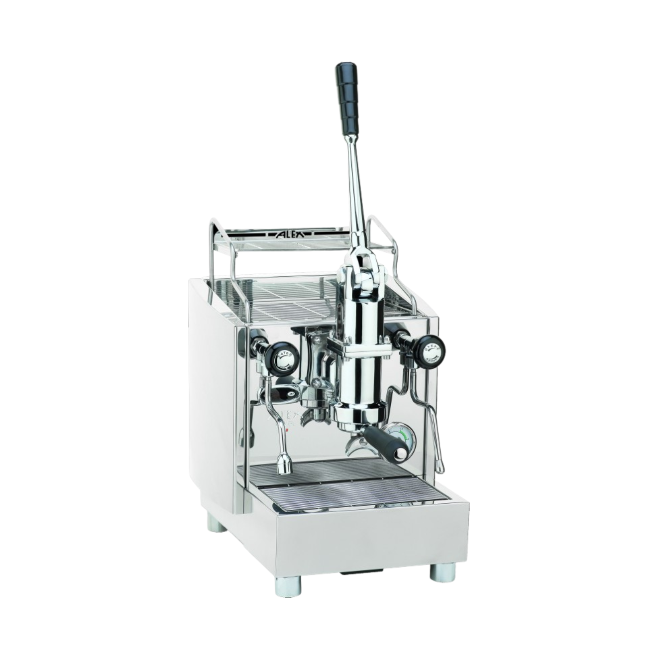 Izzo Alex Leva Lever 1 Group Espresso Coffee Machine (Steel/Black Knobs)