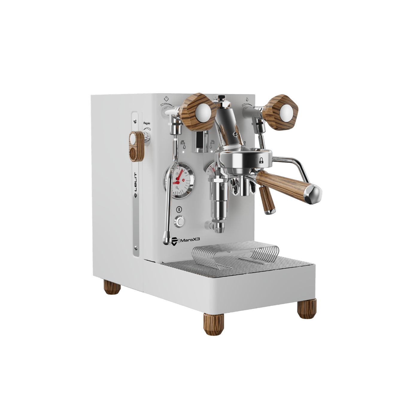 Lelit MaraX3 1 Group Home Espresso Machine (White/Wood)