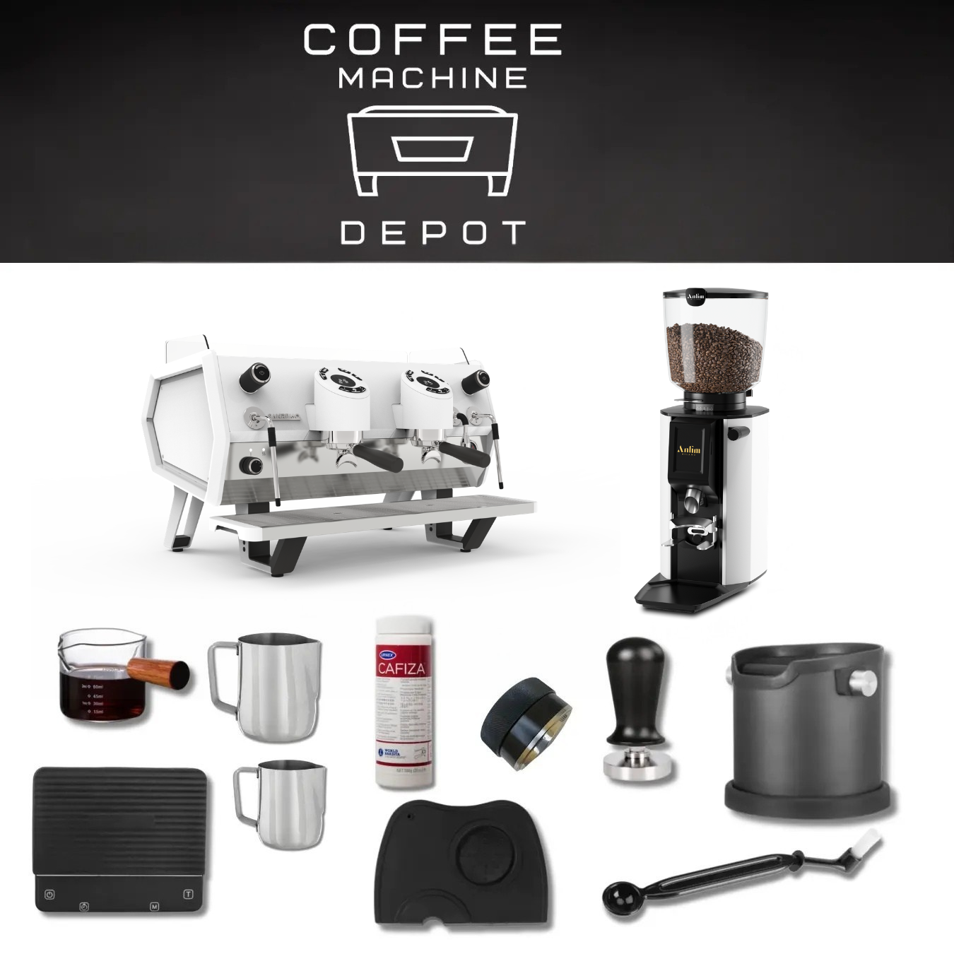 Sanremo D8 2 Group with Anfim Luna Bundle Package - Total White