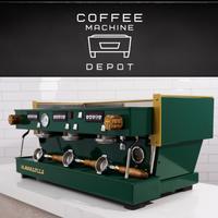 La Marzocco Linea Classic AV 3 group Custom Hunter Green, Walnut & Brass