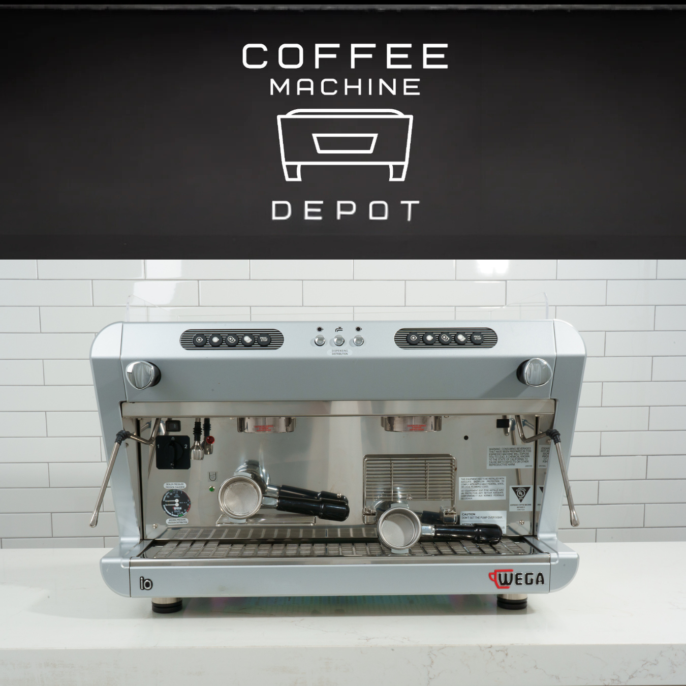 Wega IO 2 group Off-White High-Cup Commercial Espresso Machine (Open-Box)