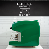 Wega Polaris High Cup 2 Group Custom Green with Wood Commercial Espresso Machine