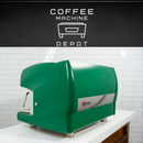Wega Polaris High Cup 2 Group Custom Green with Wood Commercial Espresso Machine