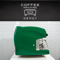 Wega Polaris High Cup 2 Group Custom Green with Wood Commercial Espresso Machine