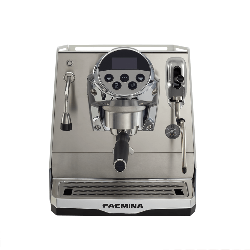 Faema Faemina A/1 GTI 5P – 1 Group Commercial Espresso Machine (Aluminum Lighting/Anodised Black)