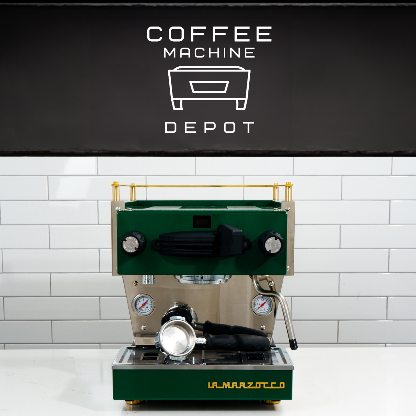Custom La Marzocco Linea Mini R Home Espresso Machine- Hunter Green & Brass