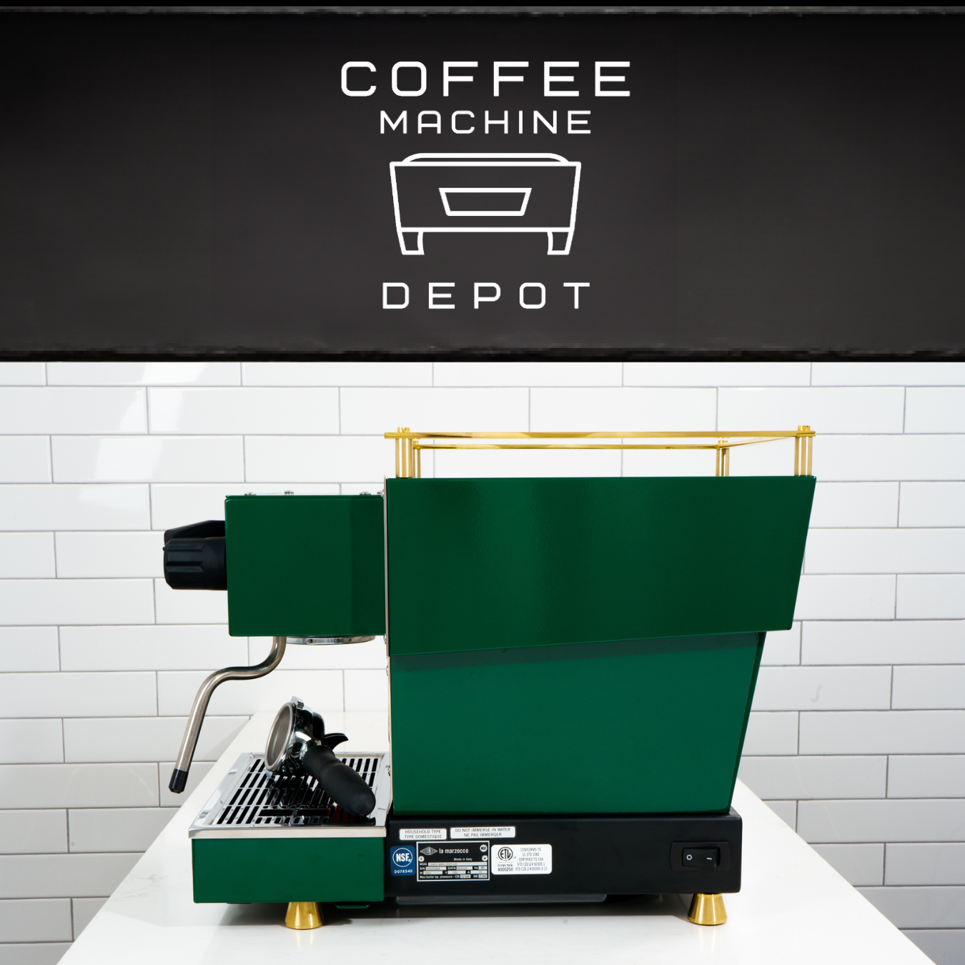 Custom La Marzocco Linea Mini R Home Espresso Machine- Hunter Green & Brass